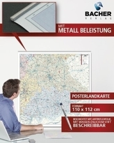 Bacher Postleitzahlenkarte Bayern, Posterkarte beschichtet