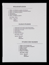 Wolkenstudien / Cloud Studies / Etudes des nuages