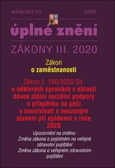 Aktualizace III/2 2020 – Zákon o zaměstnanosti, o pojistném na veřejné zdravotní