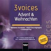 3 voices Advent & Weihnachten, 2 Audio-CDs