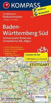 Kompass Großraum-Radtourenkarte Baden-Württemberg Süd, 2 Bl.