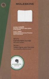 Moleskine Evernote Notizbuch, Large, A5, liniert, soft cover, Kraft/Natur, 2er-Set