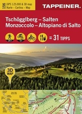 3D-Wanderkarte Tschöggelberg / Salten. Carta escursionistica 3D - Monzoccolo - Altopiano di Salto