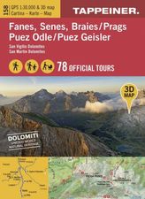 3D-Wanderkarte Fanes, Senes, Prags, Puez Geisler. Carta ecursionistica 3D - Fanes, Senes, Braies, Puez Odle