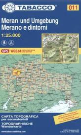 Tabacco topographische Wanderkarte Meran und Umgebung. Merano e dintori