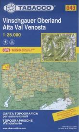 Tabacco topographische Wanderkarte Vinschgauer Oberland. Alta Val Venosta