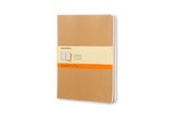 Moleskine Cahier XL, liniert, Kraft/Natur, 3er-Set