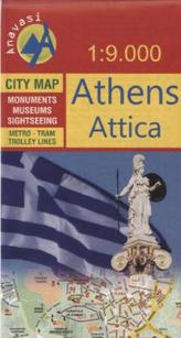 Anavasi City Map Athens, Attica
