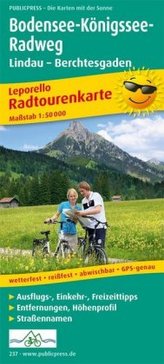 PublicPress Radwanderkarte Bodensee-Königssee-Radweg, 33 Teilktn.