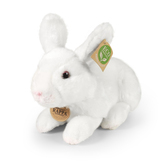 Plyšový králík bílý ležící, 23 cm, ECO-FRIENDLY