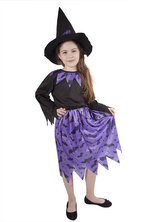 Dětský kostým Čarodějnice s netopýry a kloboukem, Čarodějnice / Halloween (S)