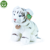 plyšový tygr bílý sedící, 25 cm, ECO-FRIENDLY