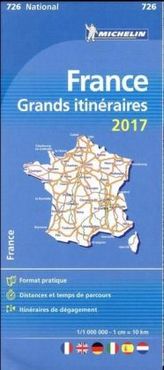 Michelin Karte Frankreich Fernrouten 2017 / Michelin Karte Grands Itinéraires France 2017