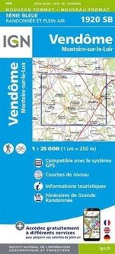 IGN Karte, Serie Bleue Vendôme, Montoire-sur-le-Loir