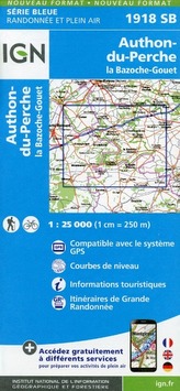 IGN Karte, Carte de randonnée (et plein air) Authon-du-Perche/La Bazoche-Gouet