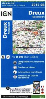 IGN Karte, Carte de randonnée (et plein air) Dreux Nonancourt