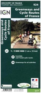 IGN Karte, Tourisme et découverte Freizeitkarte Voies vertes et Véloroutes de France. Greenways and Cycle Routes of France