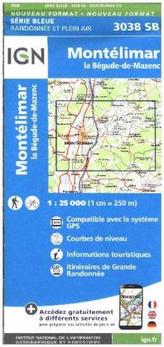 IGN Karte, Serie Bleue Montélimar. la Bégude-de-Mazenc