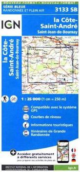 IGN Karte, Serie Bleue La Cote- Saint-André, Saint-Jean-de-Bournay