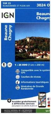 IGN Karte, Carte de randonnée (et plein air) Beaune Chagny