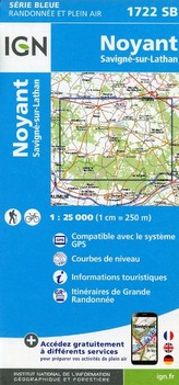 IGN Karte, Serie Bleue Noyant Savigne sur Lathan