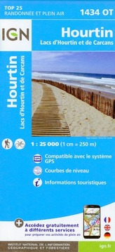 IGN Karte, Carte de randonnée (et plein air) Hourtin Lacs d'Hourtin et de Carcans