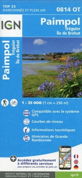 IGN Karte, Carte de randonnée (et plein air) Paimpol. Tréguier. Île de Bréhat