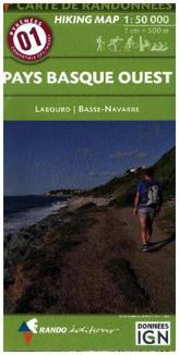 Carte de randonnées Pyrénées - Pays Basque Ouest - Labourd