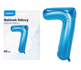 Balónek foliový  č. 7  MODRÝ 40cm LUMA