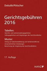 Gerichtsgebühren 2016 (f. Österreich)