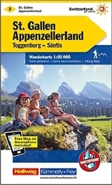 Kümmerly & Frey Karte St. Gallen - Appenzellerland mit Ortsindex