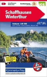 Kümmerly & Frey Karte Radwanderkarte Schweiz Schaffhausen, Winterthur