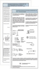 Geometrical tolerancing according to DIN EN ISO 1101:2014, 2 Fold-out leaflets. Pt.1+2