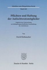 Pflichten und Haftung der Aufsichtsratsmitglieder
