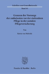 Grenzen des Vorrangs der ambulanten vor der stationären Pflege in der sozialen Pflegeversicherung.