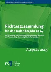 Richtsatzsammlung für das Kalenderjahr 2014 (Ausgabe 2015)