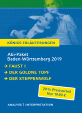 Abi-Paket Baden-Württemberg 2019: Faust I, Der goldne Topf, Der Steppenwolf, 3 Bde.