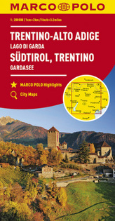 MARCO POLO Karte Südtirol, Trentino, Gardasee 1:200 000. Trentin, Haut-Adige, Lac de Garda / Trentino, Alto Adige, Lago di Garda