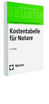 Kostentabelle für Notare