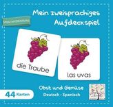Mein zweisprachiges Aufdeckspiel, Obst und Gemüse Deutsch-Spanisch (Kinderspiel)
