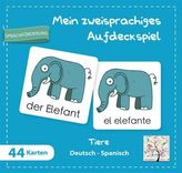 Mein zweisprachiges Aufdeckspiel, Tiere Deutsch-Spanisch (Kinderspiel)