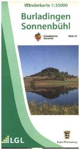 Topographische Wanderkarte Baden-Württemberg Burladingen, Sonnenbühl