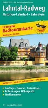 PublicPress Leporello Radtourenkarte Lahntal-Radweg, Netphen-Lahnhof - Lahnstein