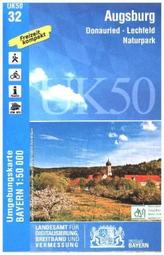 Topographische Karte Bayern Augsburg