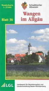 Topographische Wanderkarte Baden-Württemberg Wangen im Allgäu