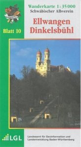 Topographische Wanderkarte Baden-Württemberg Ellwangen - Dinkelsbühl