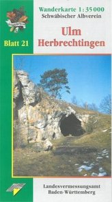Topographische Wanderkarte Baden-Württemberg Ulm - Herbrechtingen