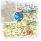 Bacher Postleitzahlen-Karte Deutschland, Posterlandkarte beschichtet