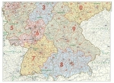 Bacher Postleitzahlenkarte Deutschland Süd, Posterlandkarte