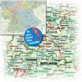 Bacher Organisations-Karte Deutschland Süd, Posterlandkarte, beschichtet